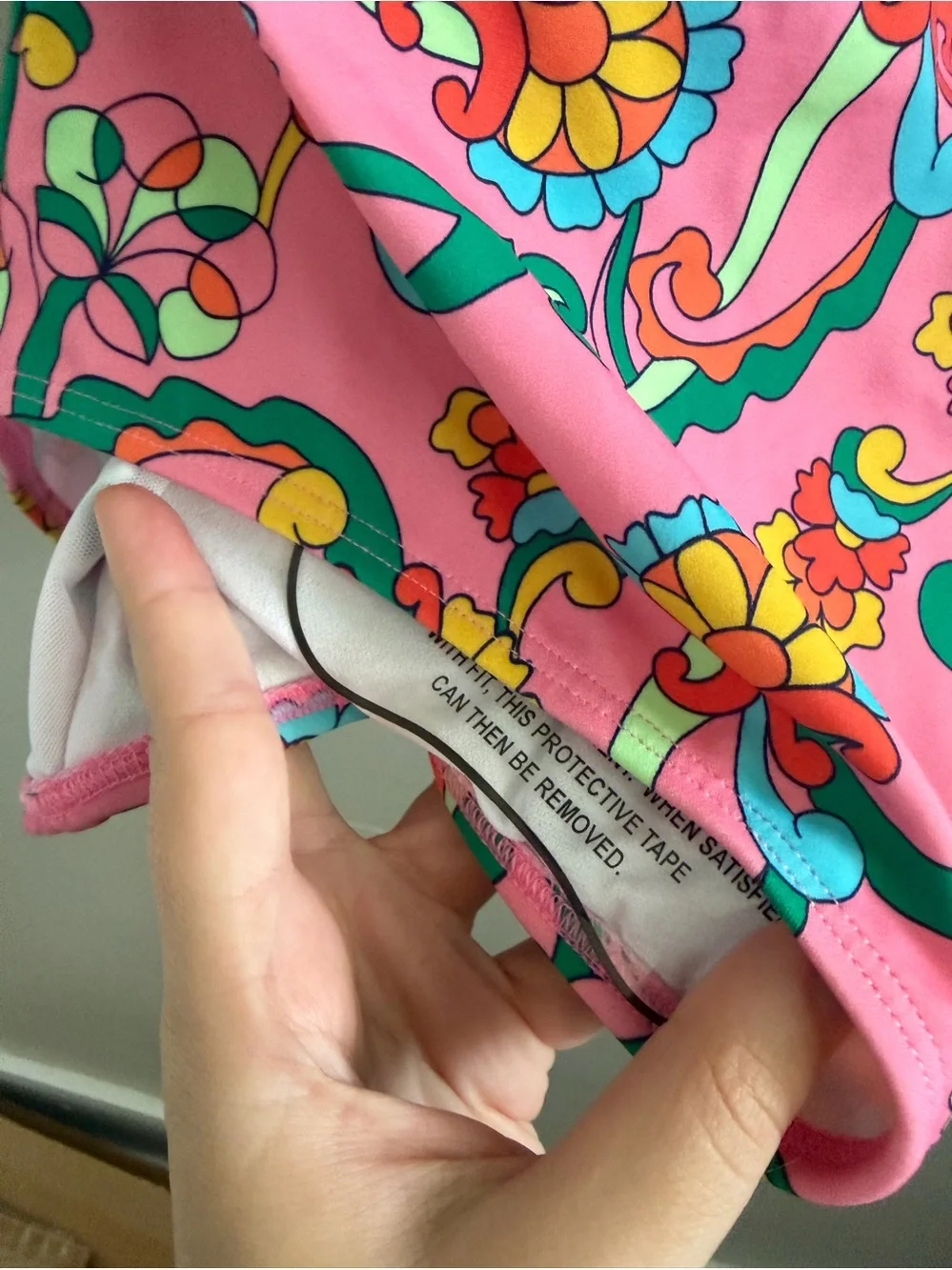 BODEN los V Panel Swimsuit Pink Floral NWOT Size 14R
